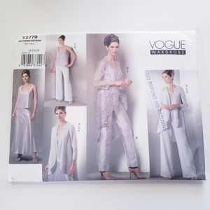 Vogue Wardrobe V2779 UNCUT 14-16-18 Pattern Pantsuit Dress Top Jacket